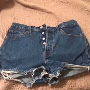 Levi’s 501 high waisted Jean shorts